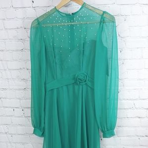 Vintage emerald green gown size 6 (4?)
